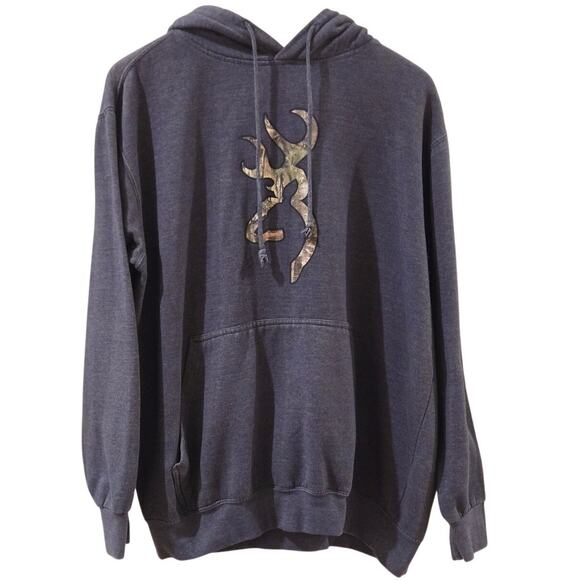 Mossy Oak Browning Realtree Hoodie Sweatshirt Blue Mens Large - Picture 1 of 7